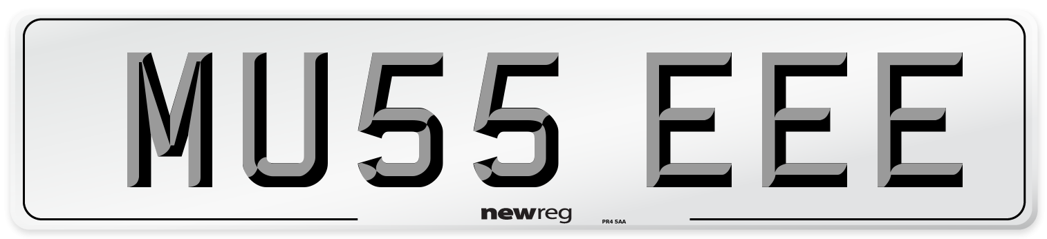 MU55 EEE Number Plate from New Reg